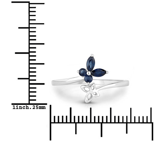 Genuine Gemstone Butterfly Ring in 925 Sterling Silver Elegant、mySite、g9winljtr