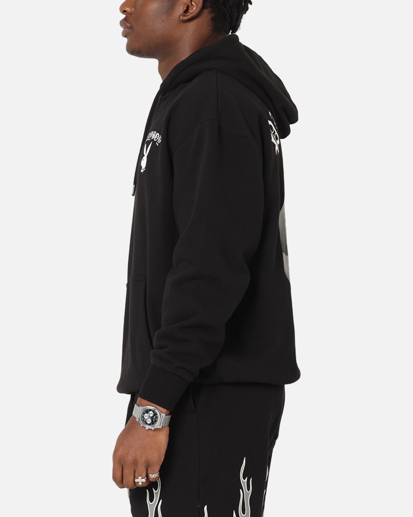 Playboy Gothic Mono Lips Hoodie Black、mySite、zt4zffjzw