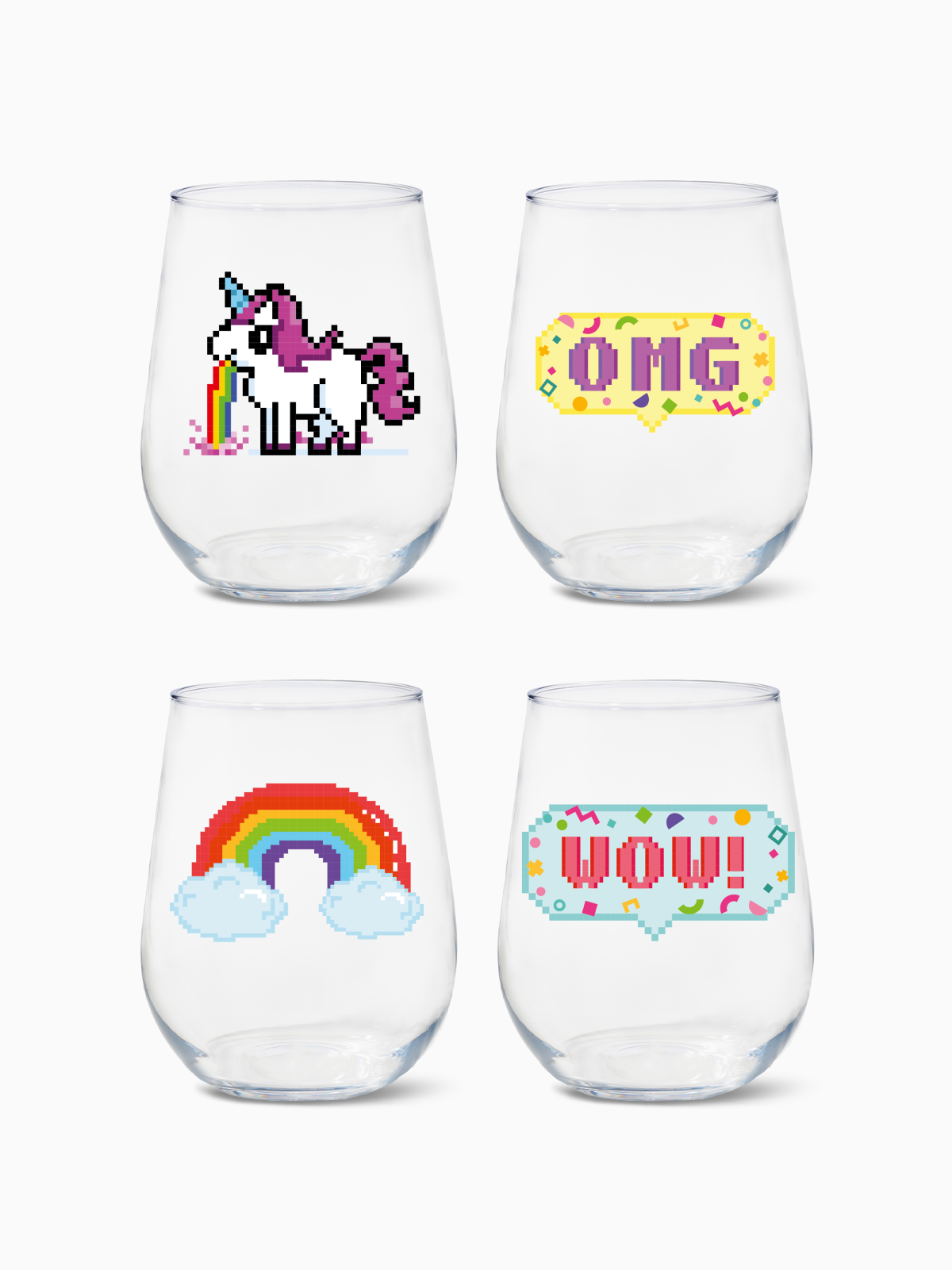 8 Bit Arcade - RESERVE 16oz Stemless Wine Tritan Copolyester Glass、mySite、camillekostekn