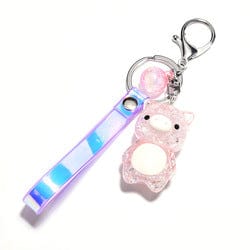 Crackled Acrylic Pig KeyChain, Lights Up! Super Cute for Kids*、mySite、g9winljtr