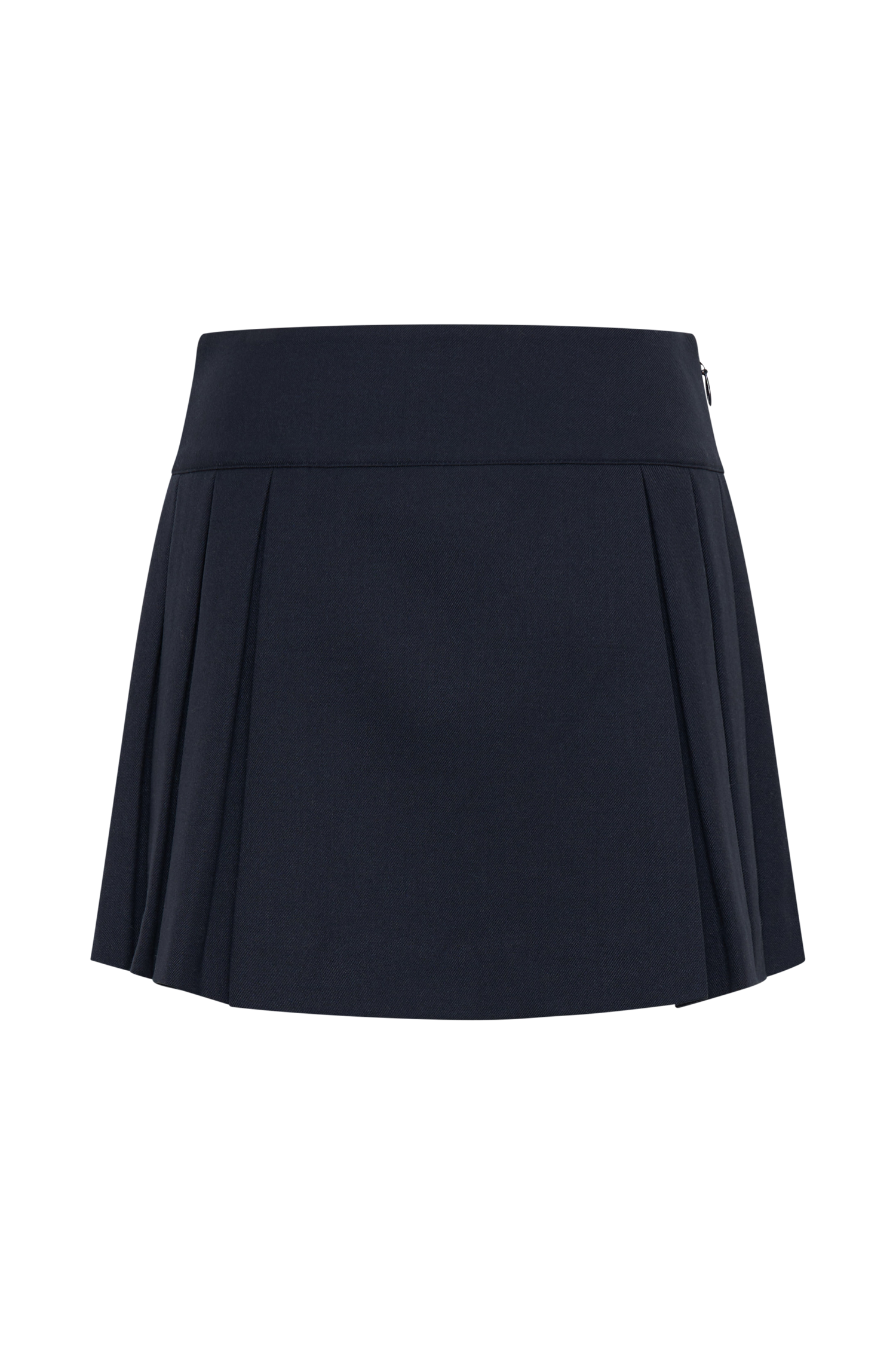 Angie Pleated Buckle Mini Skirt - Dark Navy、mySite、solidvoid
