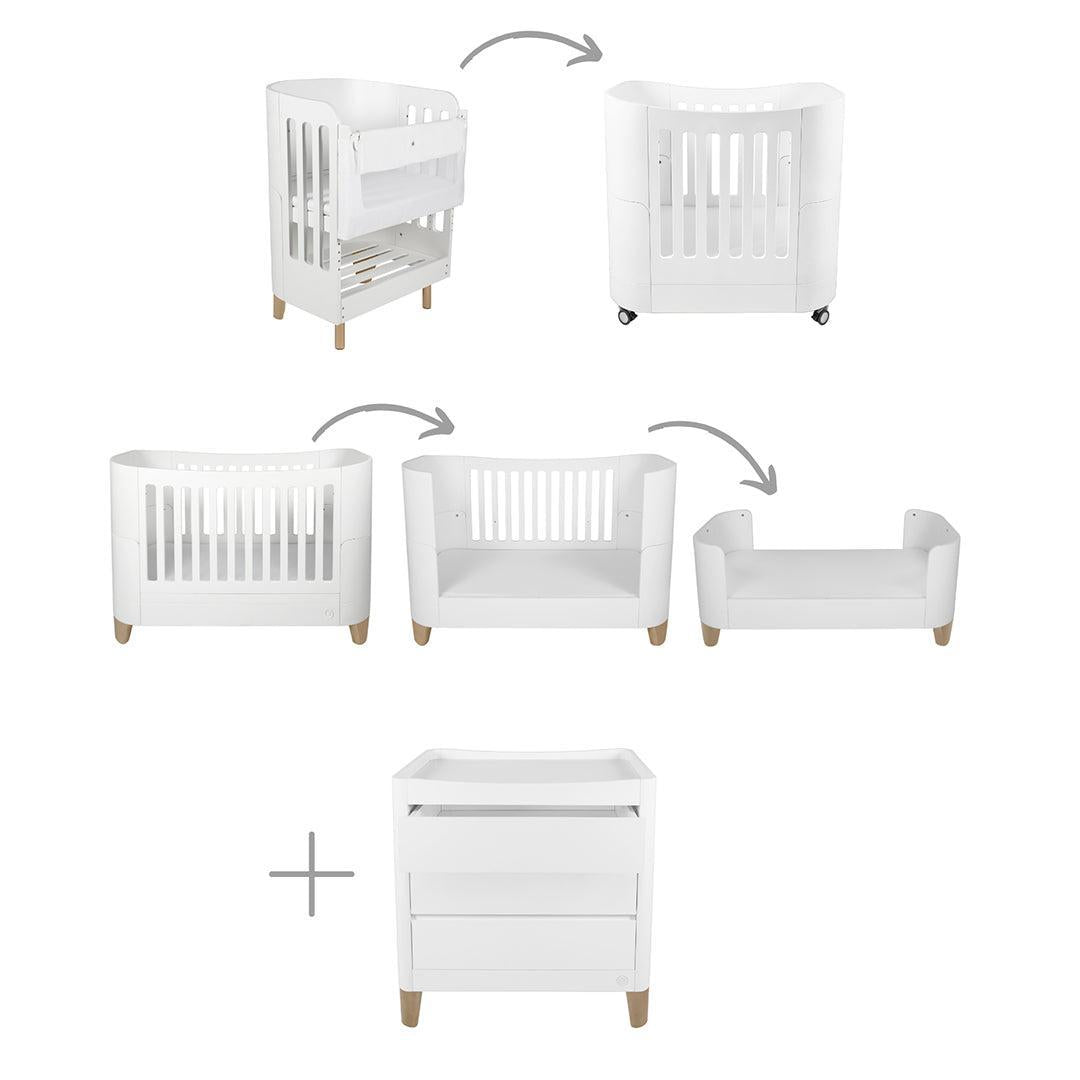  Gaia Baby Serena All-In-One and Dresser Set Bundle - White / Natural、mySite、merchandisen