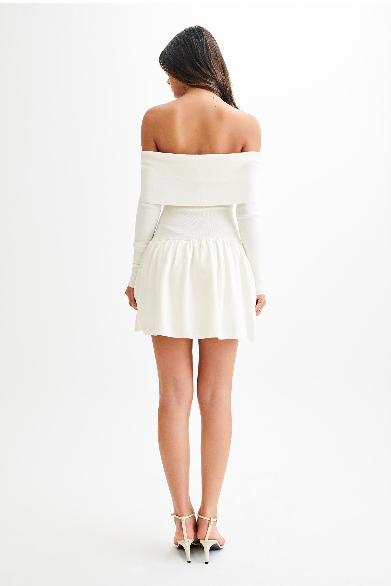 Atlanta Long Sleeve Mini Dress - Ivory、mySite、solidvoid