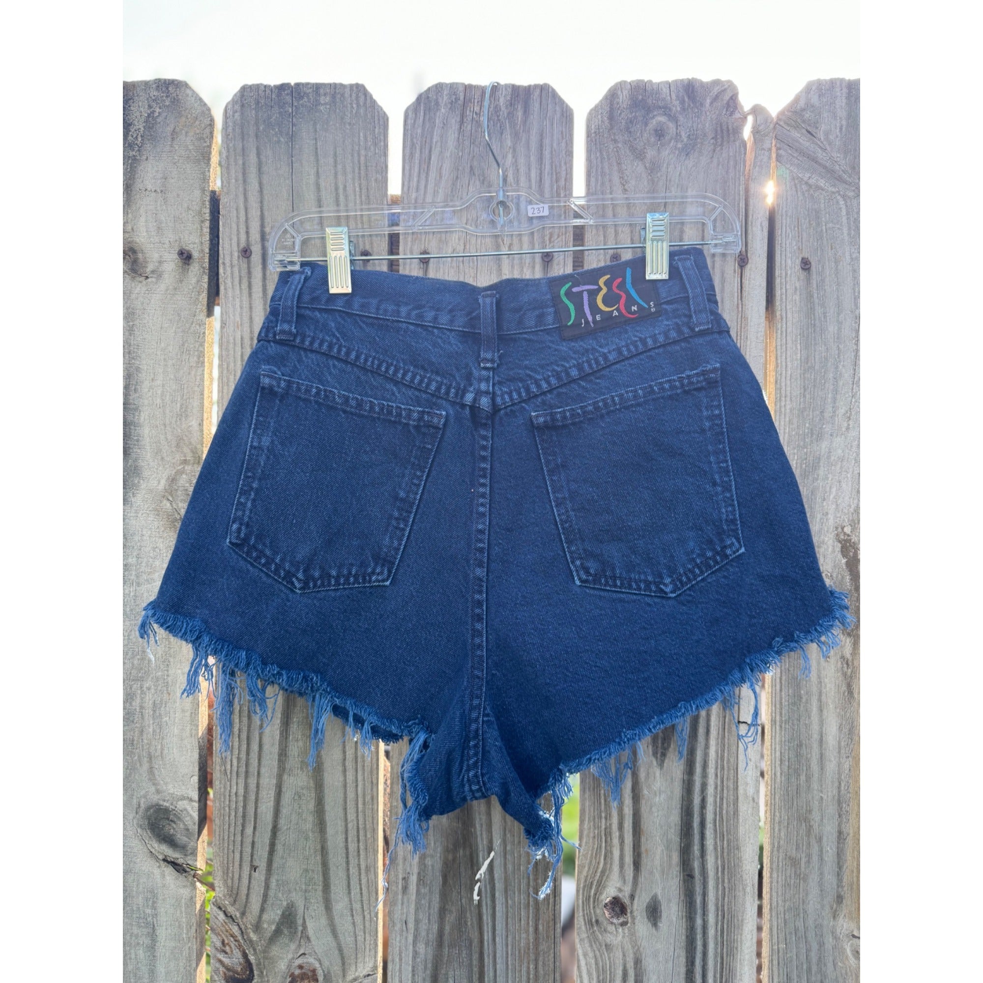 90's Steel Jeans Button Fly Cut Off Raw Hem Denim Jean Shorts Size 9、mySite、garagedoors4me