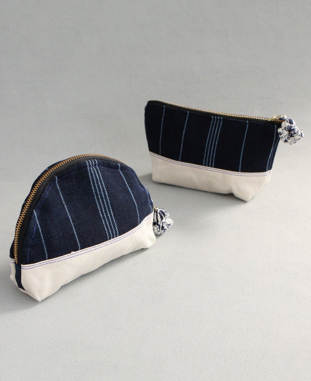 Guatemalan Indigo Stripe Zipper Pouches、mySite、topwebapps