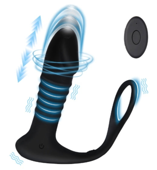 ThrustX Prostate Massager | Cock Ring | 10 Vibration | Remote Control、mySite、bottomscart