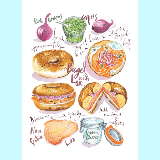 Bagel with Lox Kitchen Towel、mySite、topwebapps