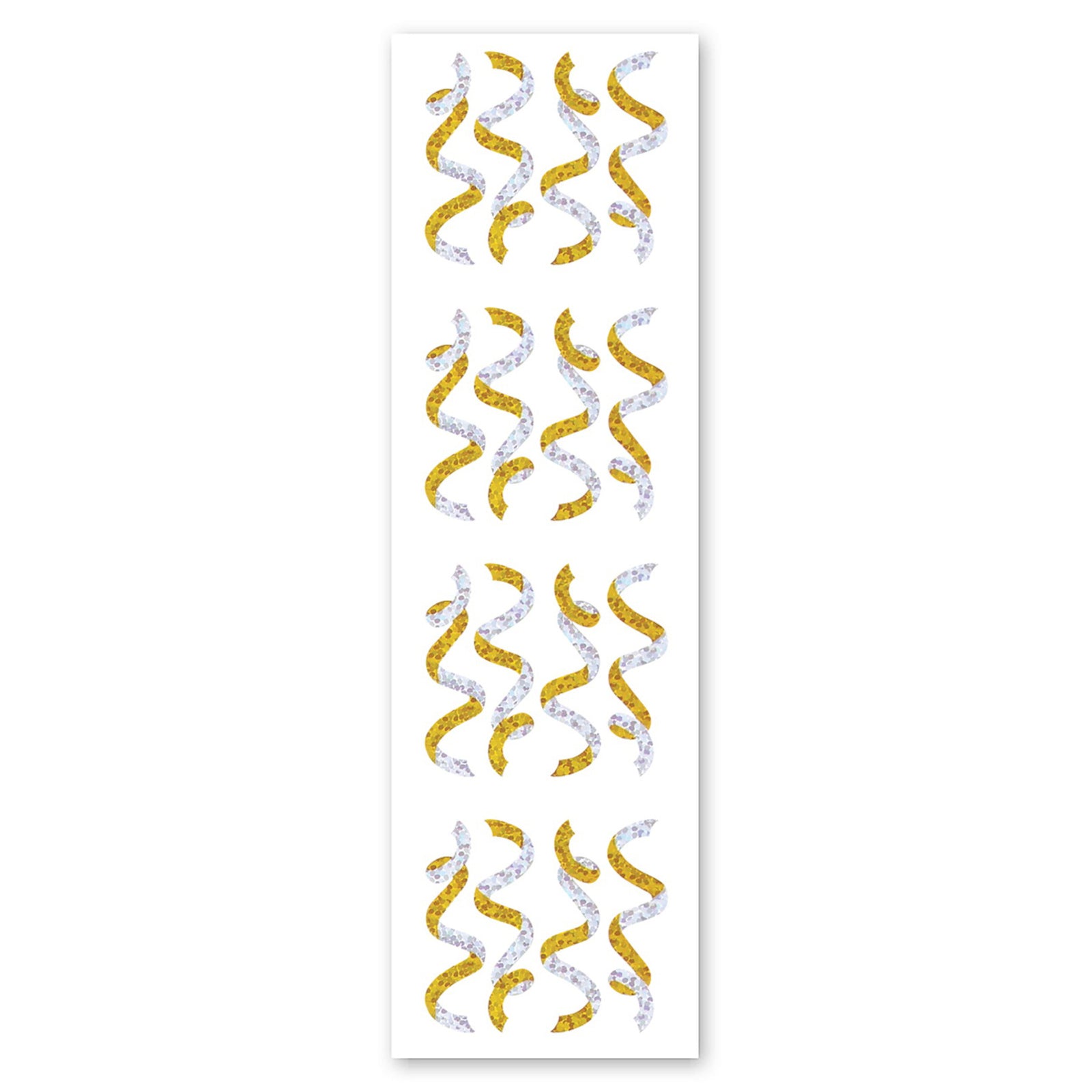  Streamers Sparkly Prismatic Stickers, Gold & Silver - Packaged、mySite、ghnorth