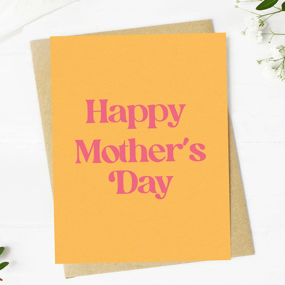  Happy Mother's Day Pink Text Greeting Card、mySite、elrpsem3k