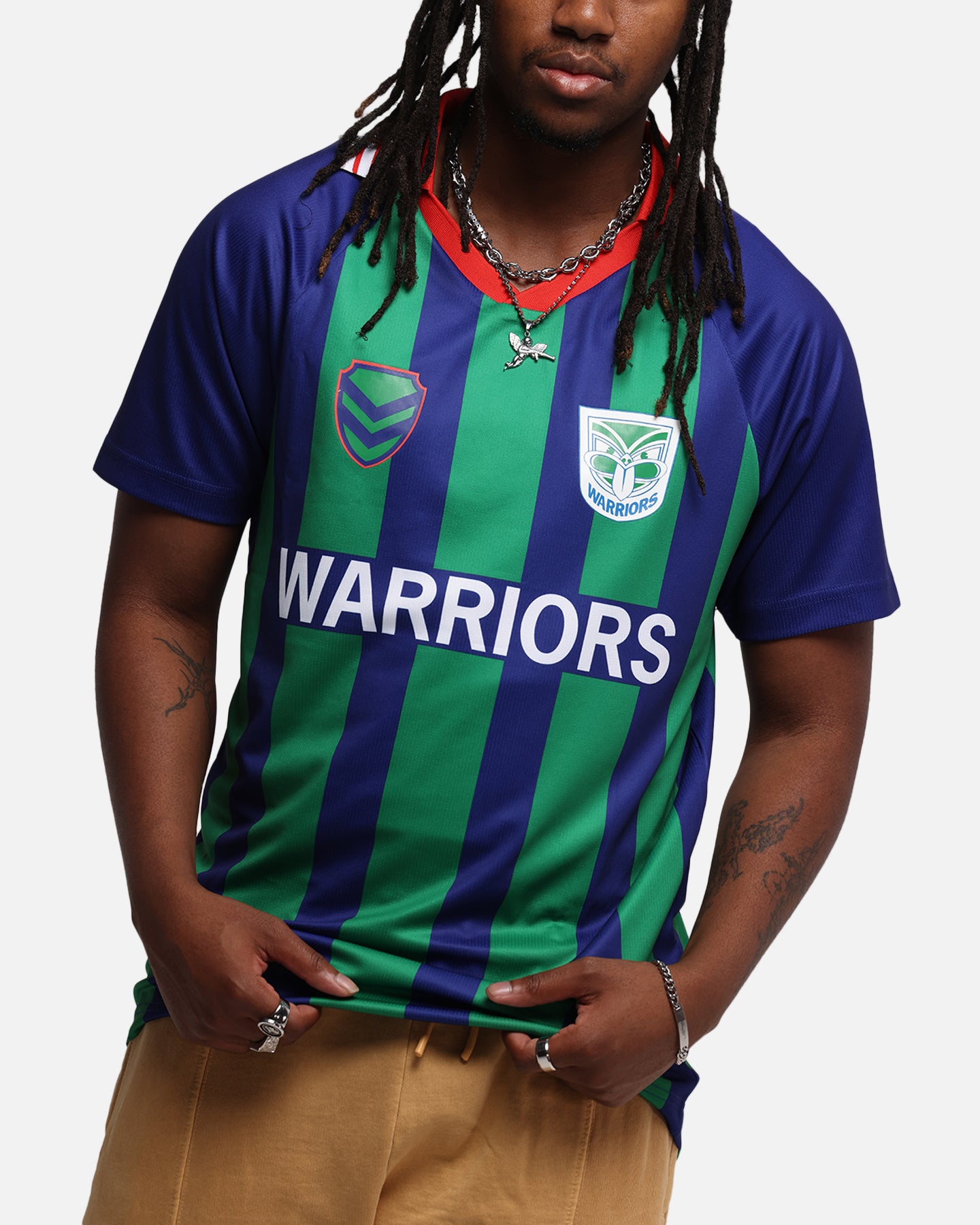 Bleacher Athletic New Zealand Warriors NRL 1908 Collared T-Shirt Official Team Colour、mySite、zt4zffjzw