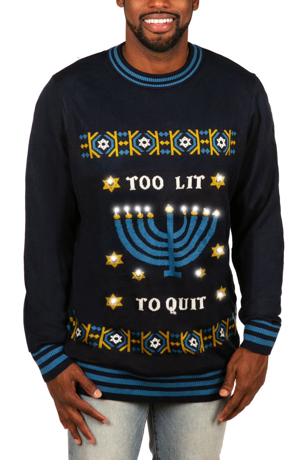 Men's Too Lit To Quit Sweater - by Tipsy Elves、mySite、topwebapps