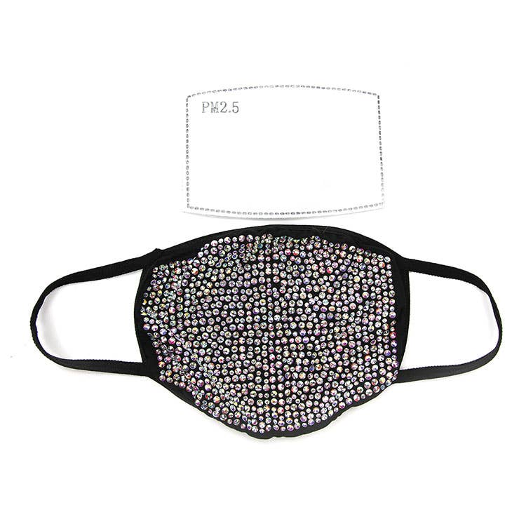 BLING Mask Diva Rhinestone Face Mask In Polyester Material、mySite、g9winljtr