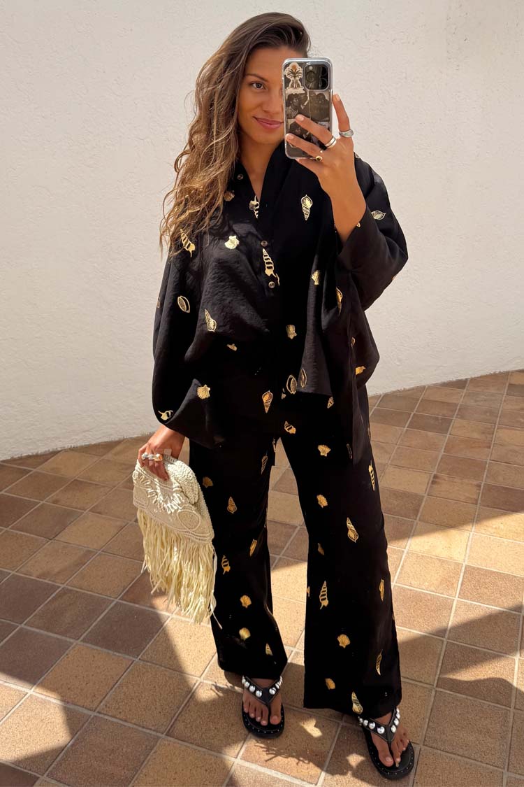 Black Shell Elissa Trousers、mySite、solidvoid