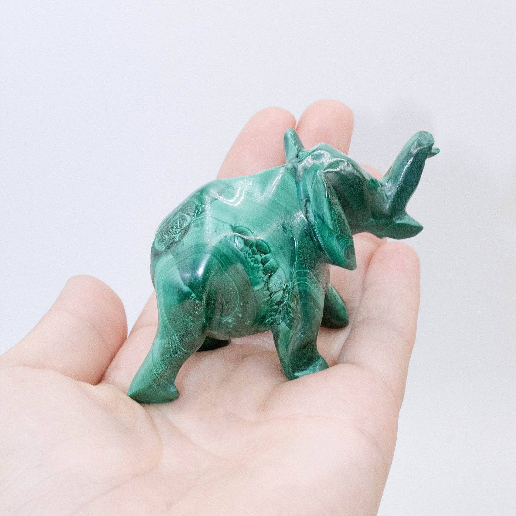Genuine Malachite Elephants - Hand Carved - 1 of a Kind、mySite、hinf8tx79