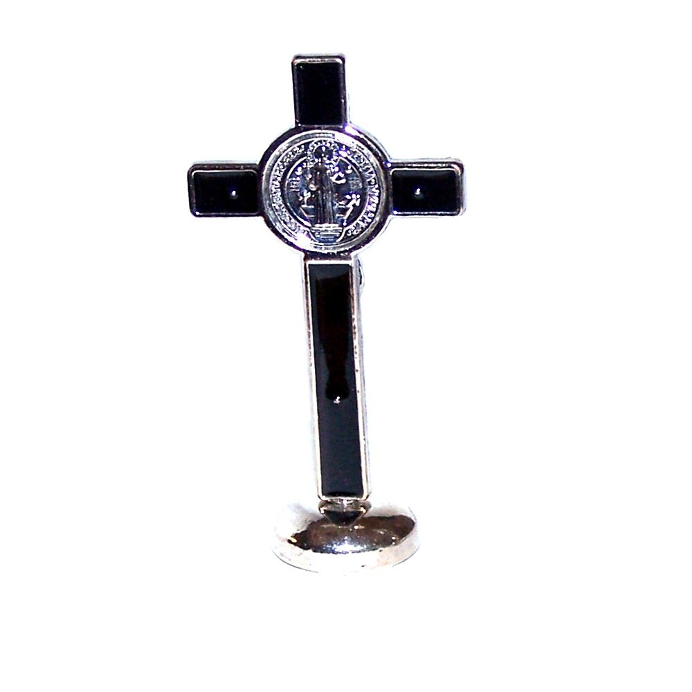  Holy Land Market Saint Benedict Small Crucifix with Sticker for Car or Table (3 inches)、mySite、elrpsem3k