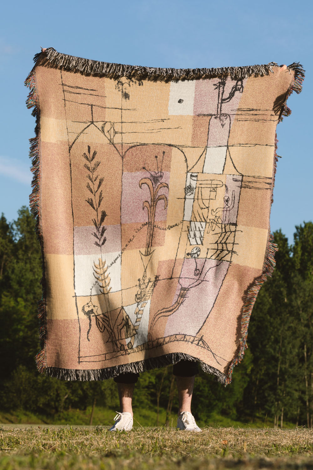 Paul Klee Yellow Orange Cotton Woven Throw Blanket、mySite、gigharbornorthrealestate