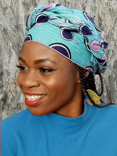 Blue African Print Head Wrap-DP3845H、mySite、solidvoid