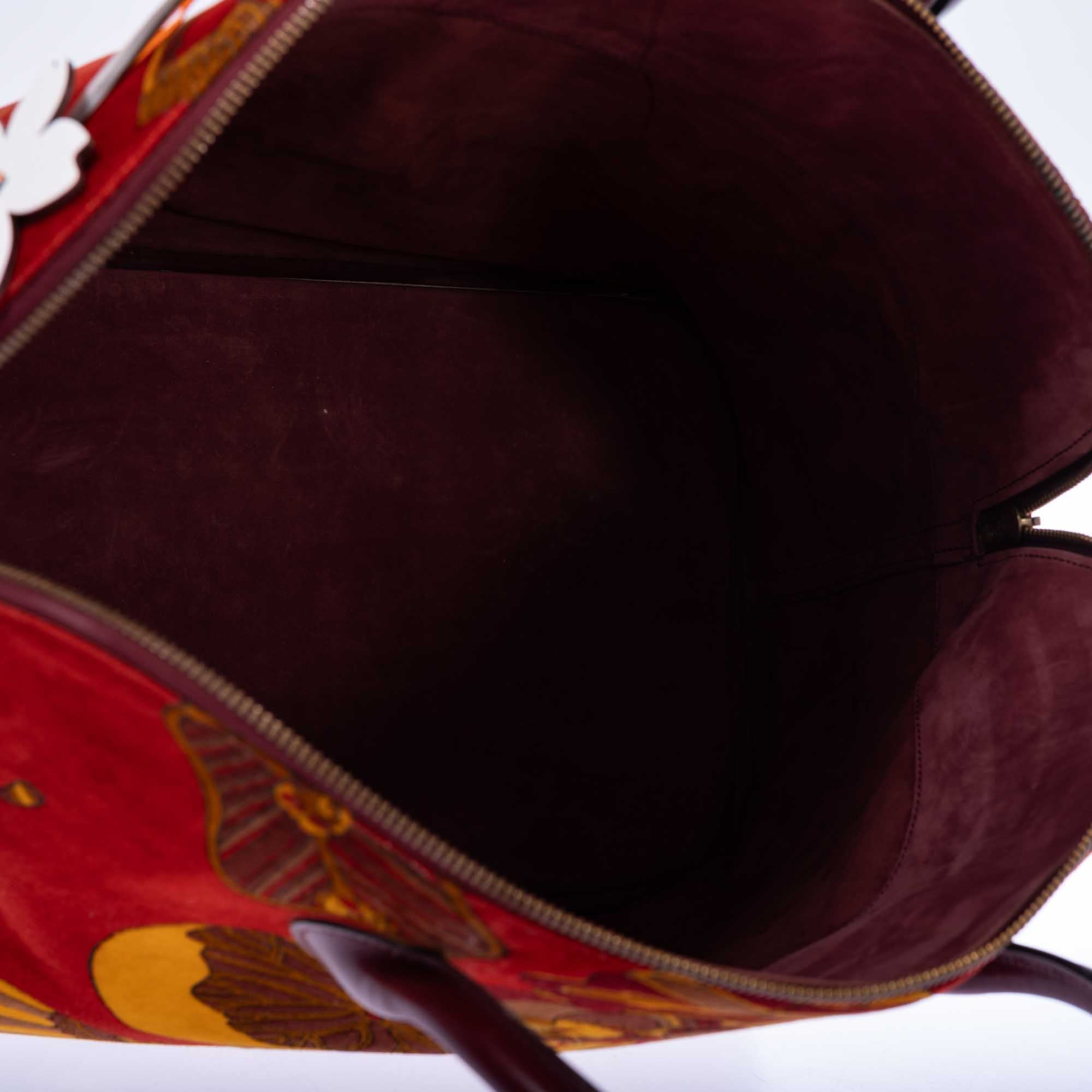 Vintage Hermès Bolide 45 SOIES VOLANTES Rouge H Box and Velvet Travel Bag、mySite、garminoutage.com