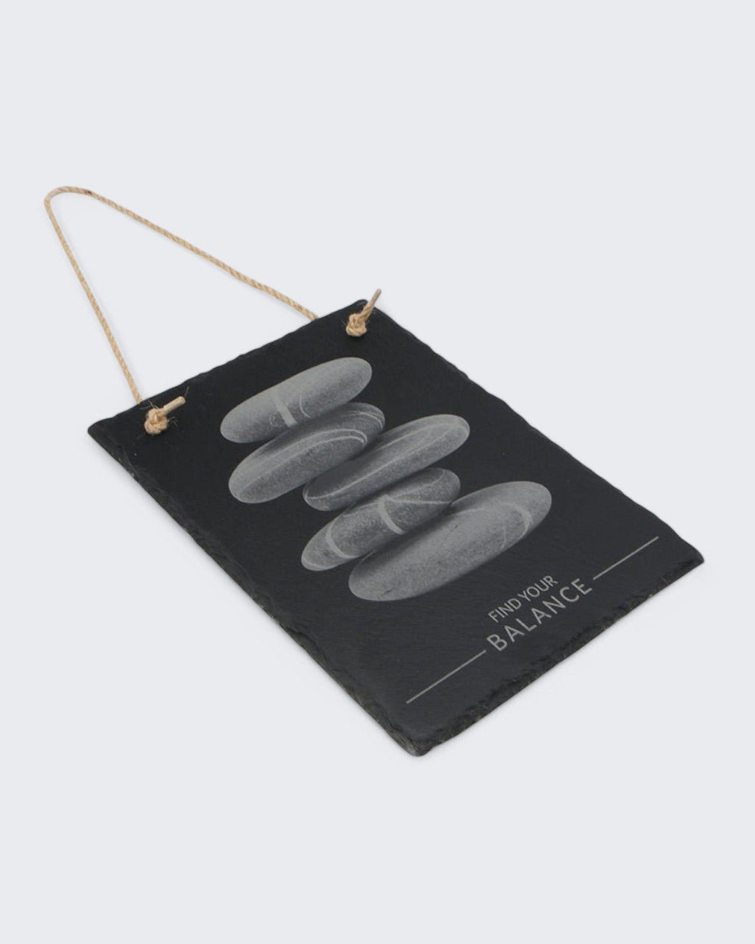 Find Your Balance Cairn Zen Rocks Slate Wall Hanging、mySite、topwebapps