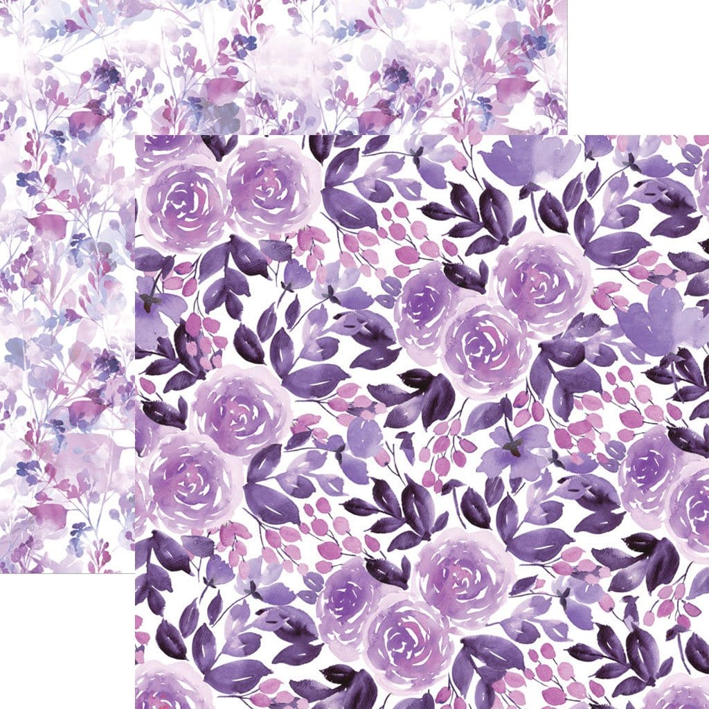  Scrapbook Paper - Purple Watercolor Floral、mySite、ghnorth