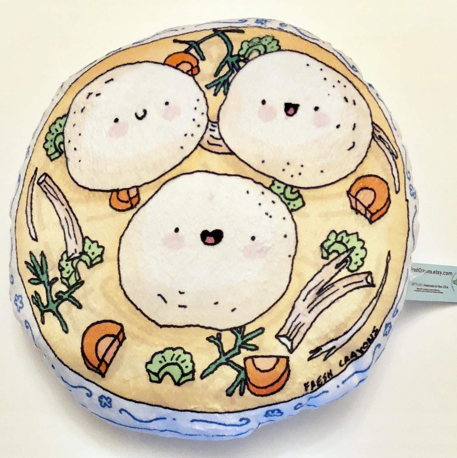 Bubbe's Matzo Ball Soup Plush Pillow by Fresh Crayons、mySite、topwebapps