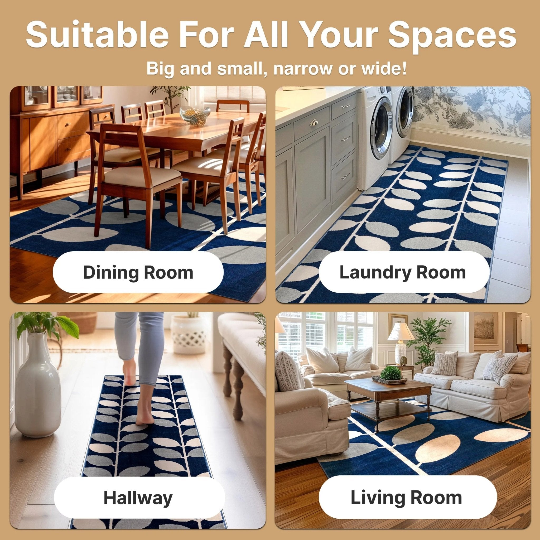 Belinay Botanical Leaves Pattern Rug、mySite、gigharbornorthrealestate