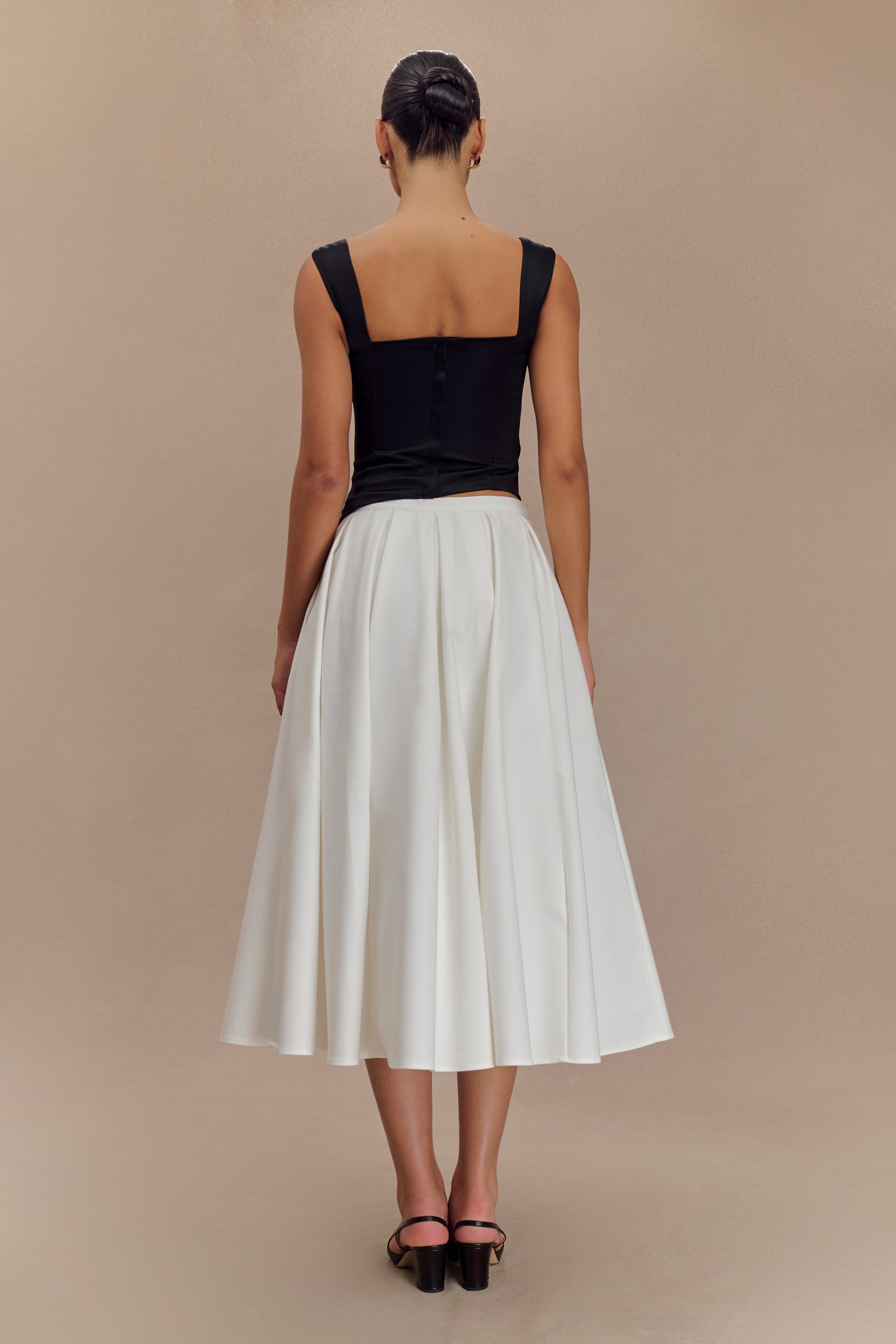 Bryony Satin Structured Sleeveless Top - Black、mySite、solidvoid