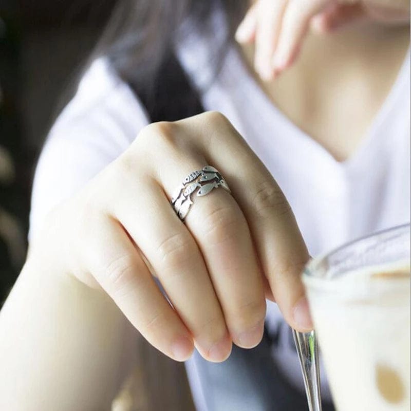 Fish Ring Open Band Fits Most、mySite、g9winljtr