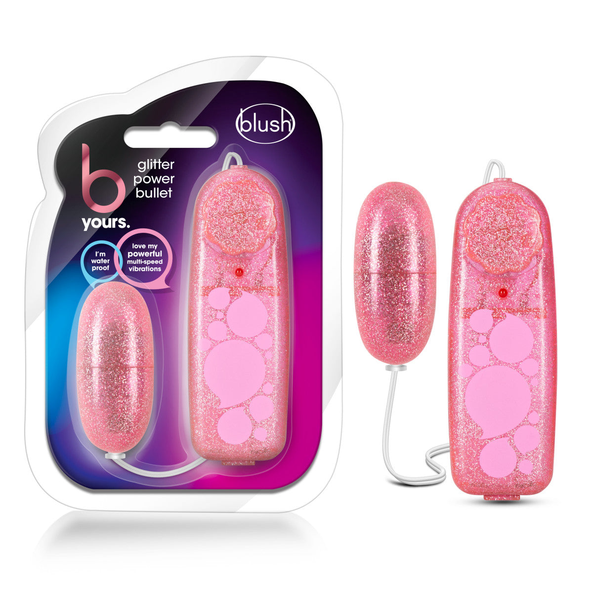 B Yours By Blush® | Glitter Power Bullet Pink 2.25-Inch Vibrating Bullet、mySite、bottomscart
