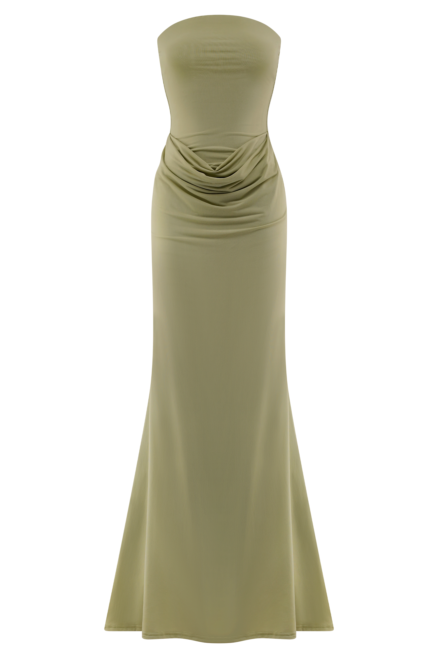 Madison Strapless Slinky Maxi Dress - Sage、mySite、solidvoid