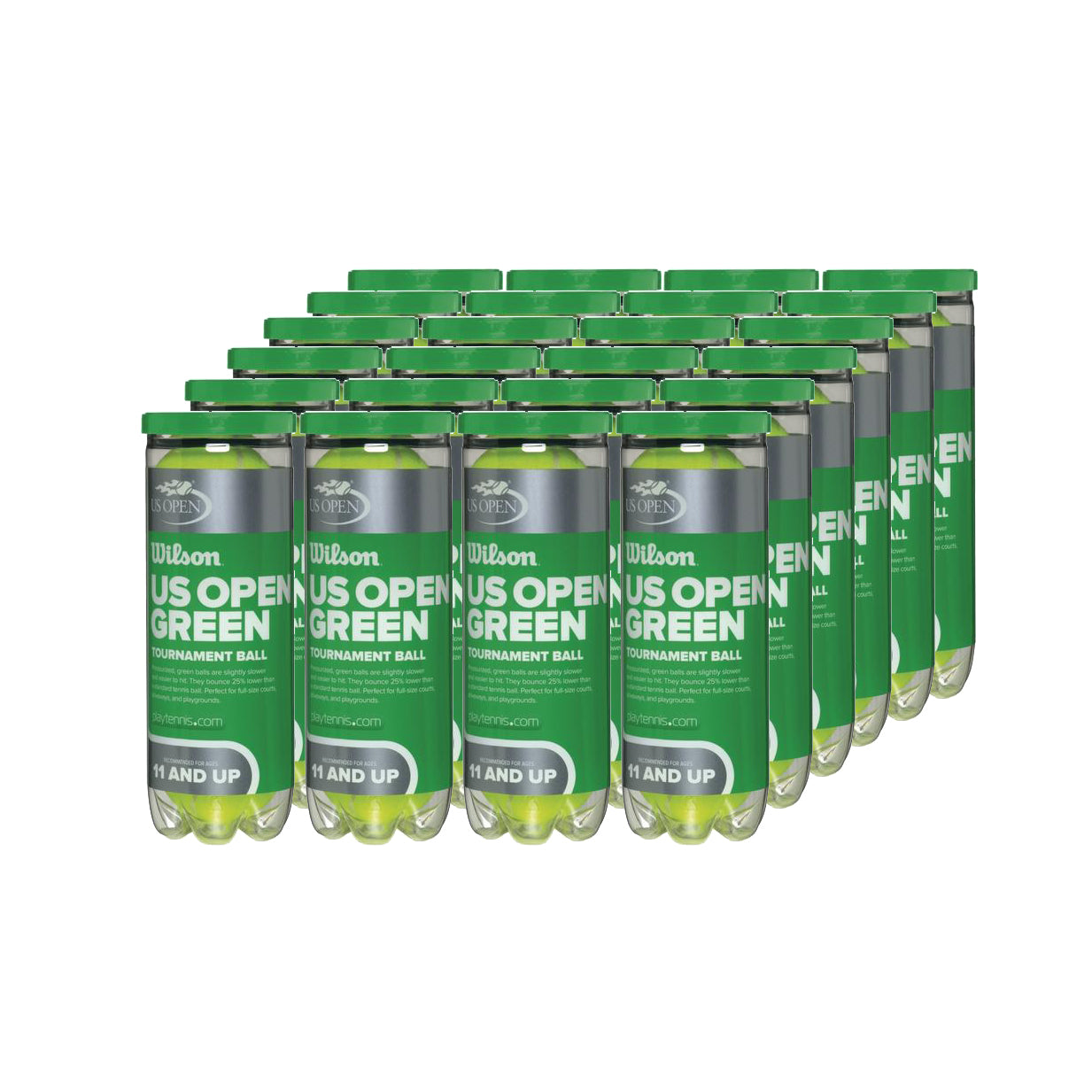 Wilson US Open Tournament 78' Green Felt Junior Tennis Balls - 24 Can Case、mySite、neckold