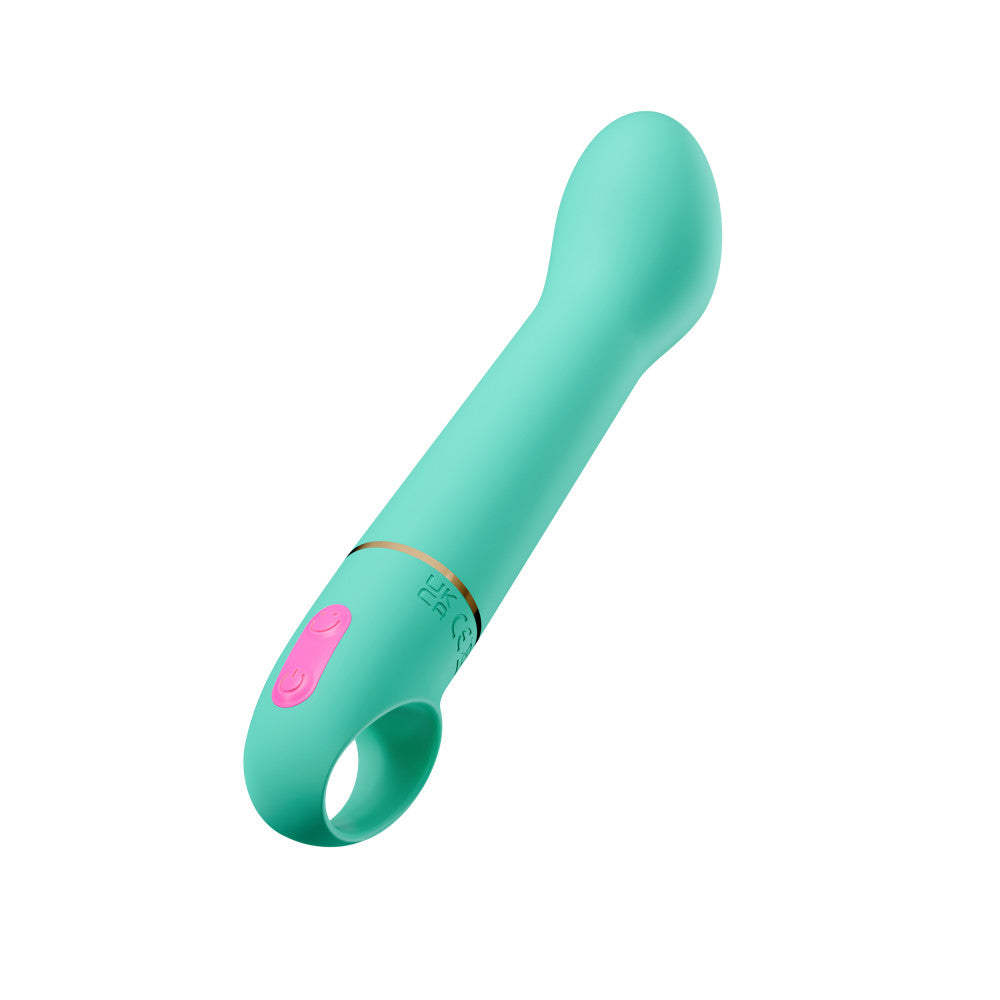 Aria by Blush® | Flirty AF 7 Inch Silicone Vibrator – Rechargeable Clitoral & G-Spot Stimulator – In Teal、mySite、bottomscart
