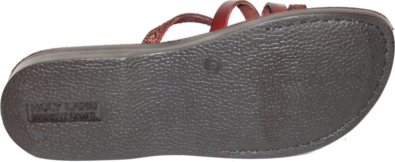  Holy Land Market Men/Women Biblical Jesus Leather/Embroidered Sandals/Slides From Jerusalem (Saint Paul Style)、mySite、elrpsem3k