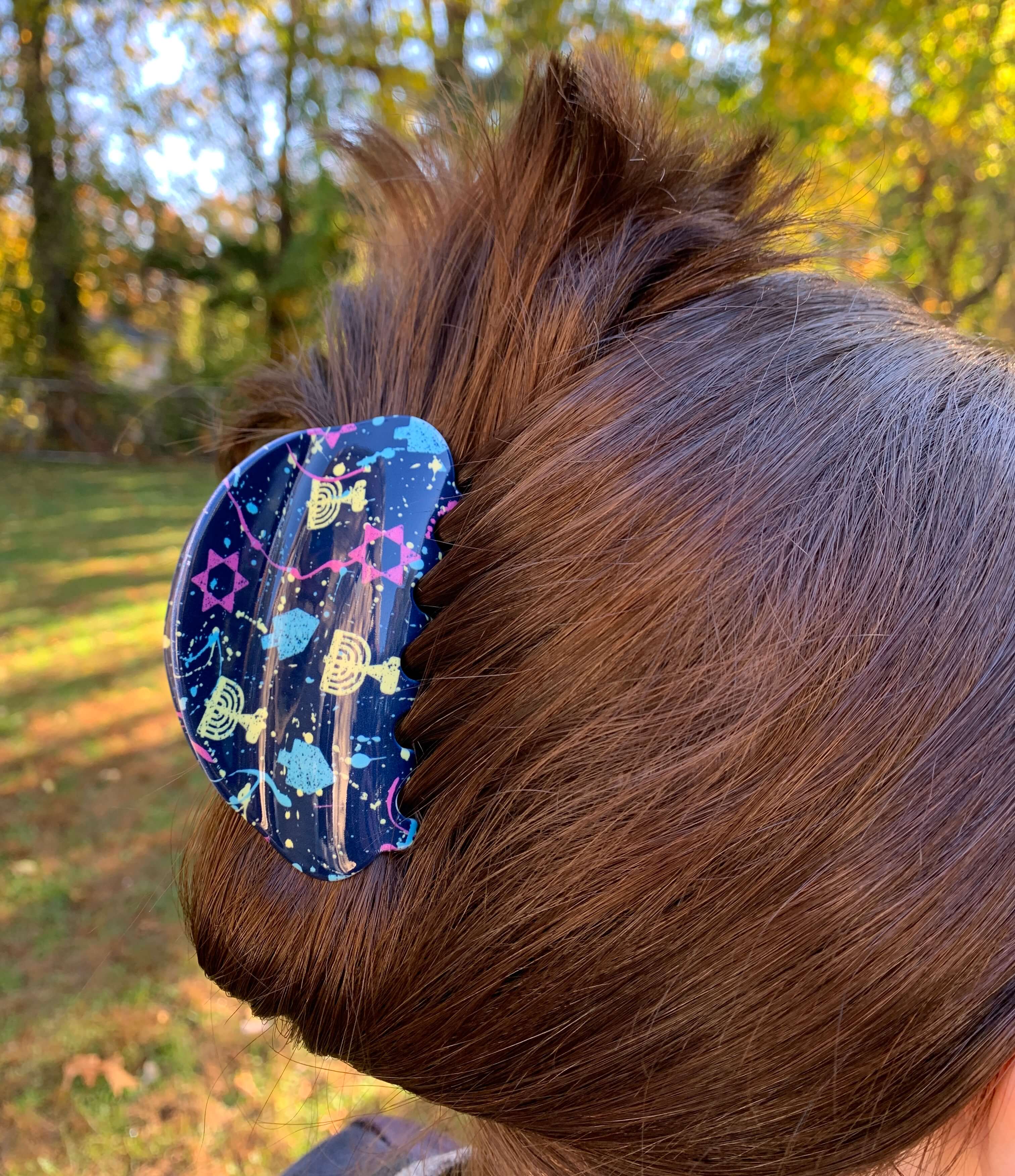 Hanukkah Splatter Paint Hair Claw、mySite、topwebapps