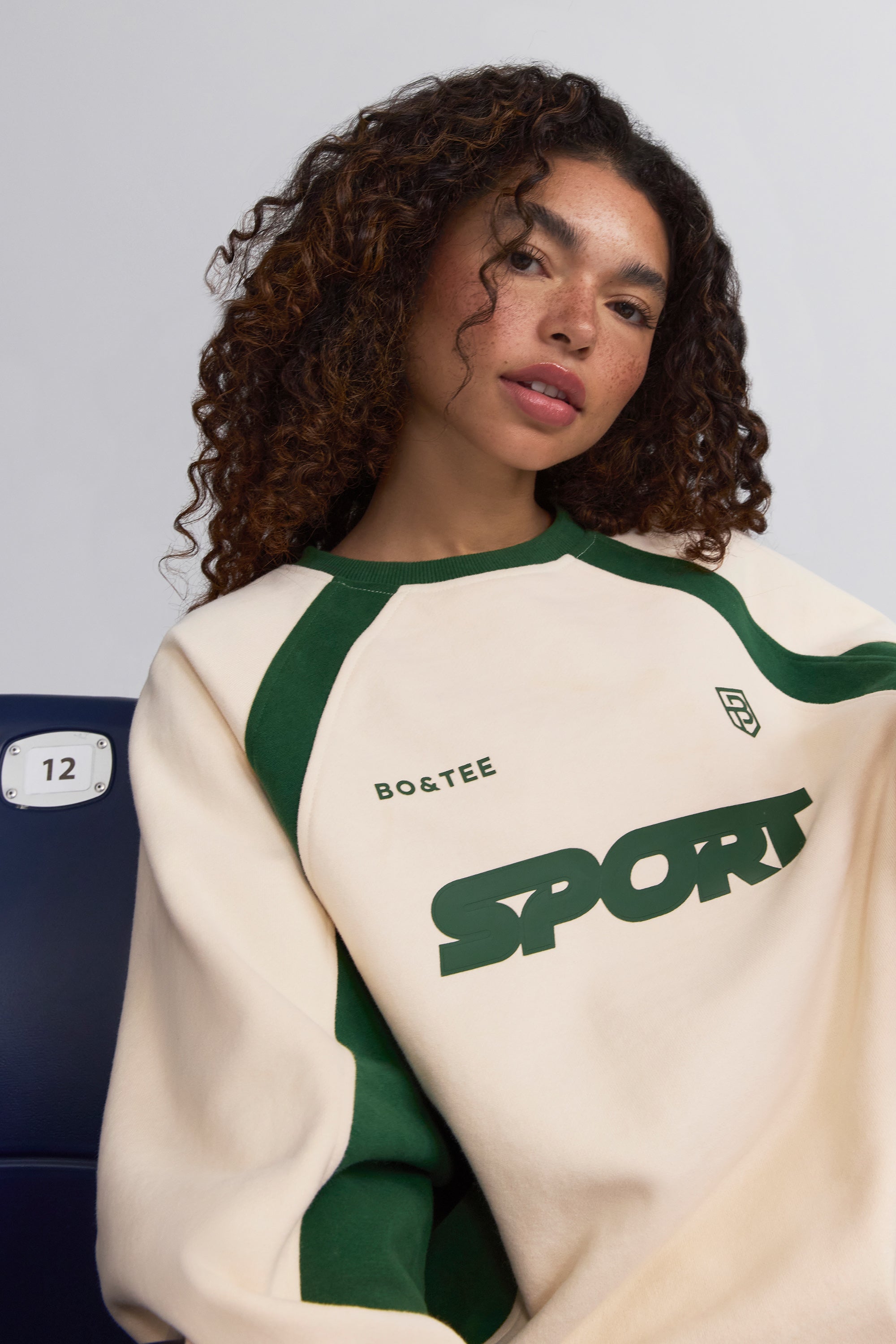 Oversized Colourblock Sweatshirt in Marble、mySite、solidvoid