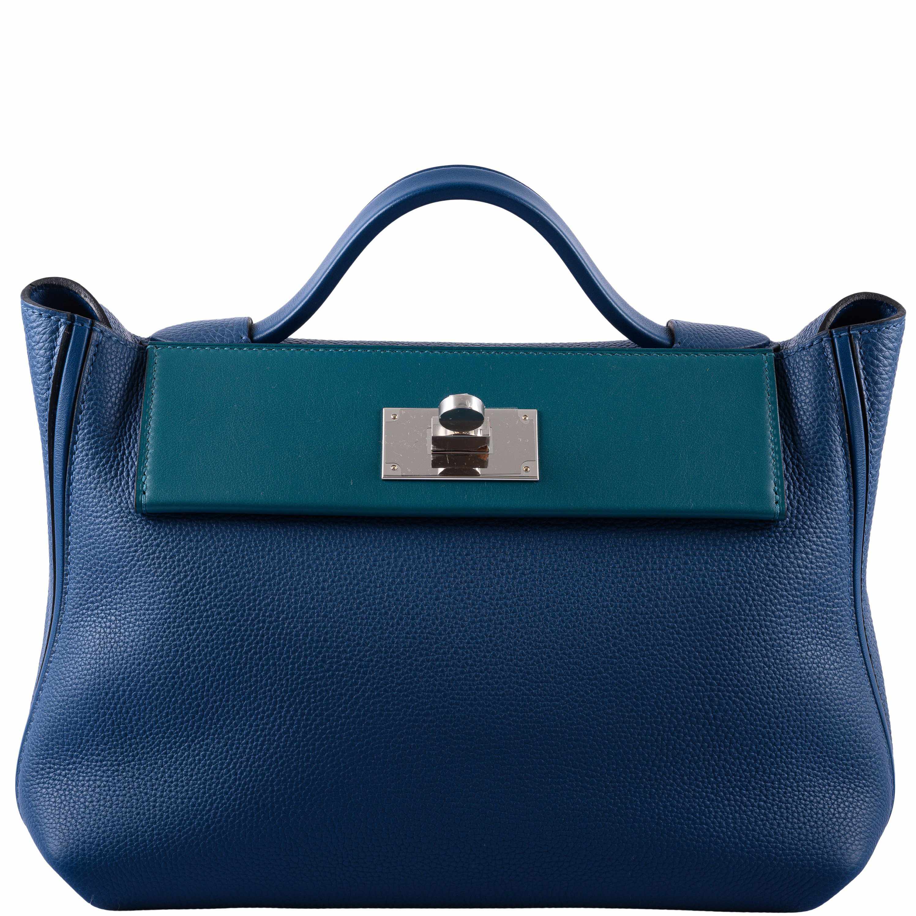Hermès 24/24 29 Deep Blue Togo and Vert Bosphore Swift Palladium Hardware、mySite、garminoutage.com