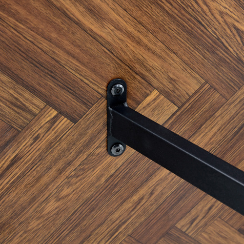 Rustic Industrial Rectangular Wood Dining Table For 4-6 Person, With 1.5" Thick Engineered Wood color Tabletop and Black Metal Legs,Desk For Kitchen Dining Living Room, 55.1" x 31.4"x 29.9"1529W115172、、casual