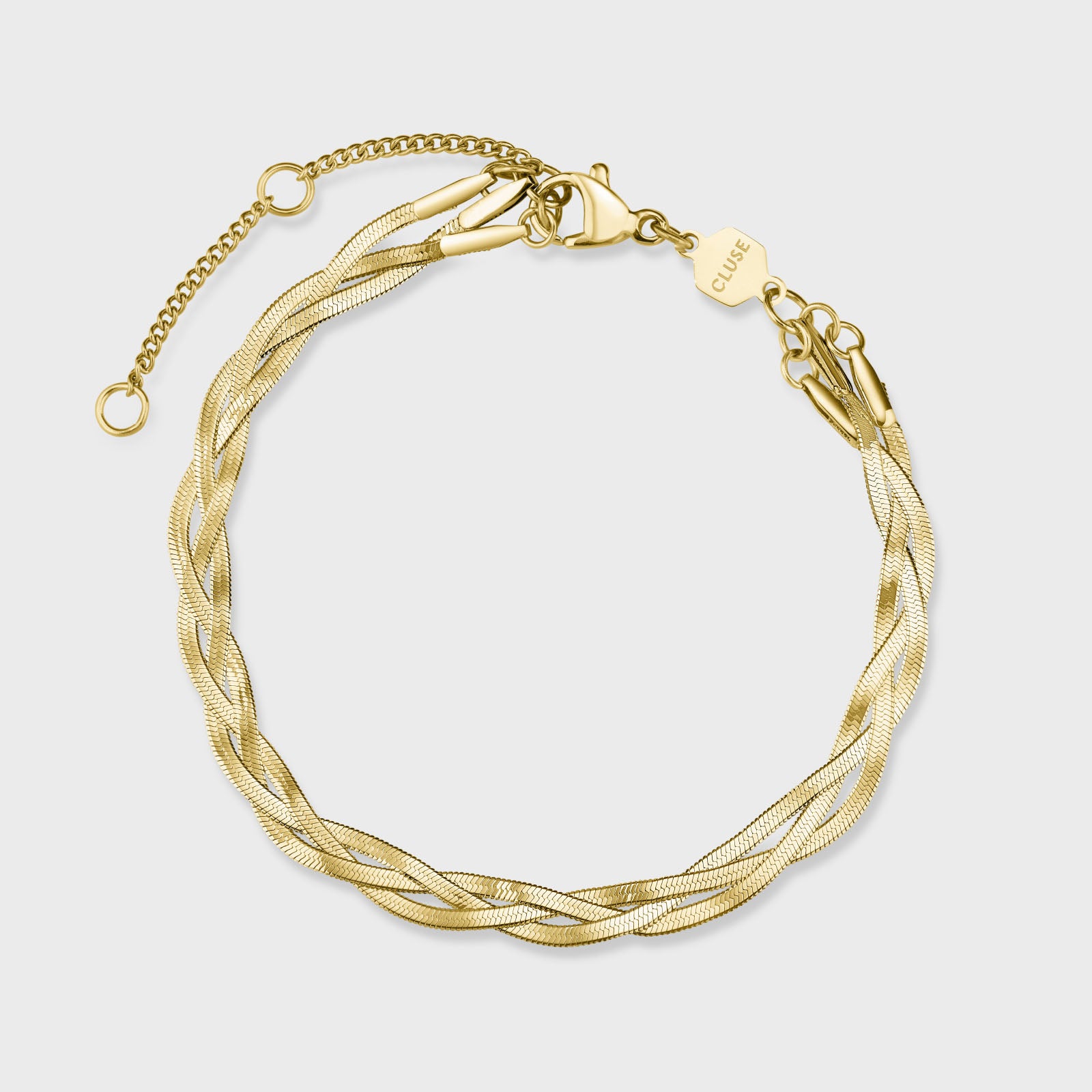  Élevé Braided Snake Bracelet, Gold Colour
