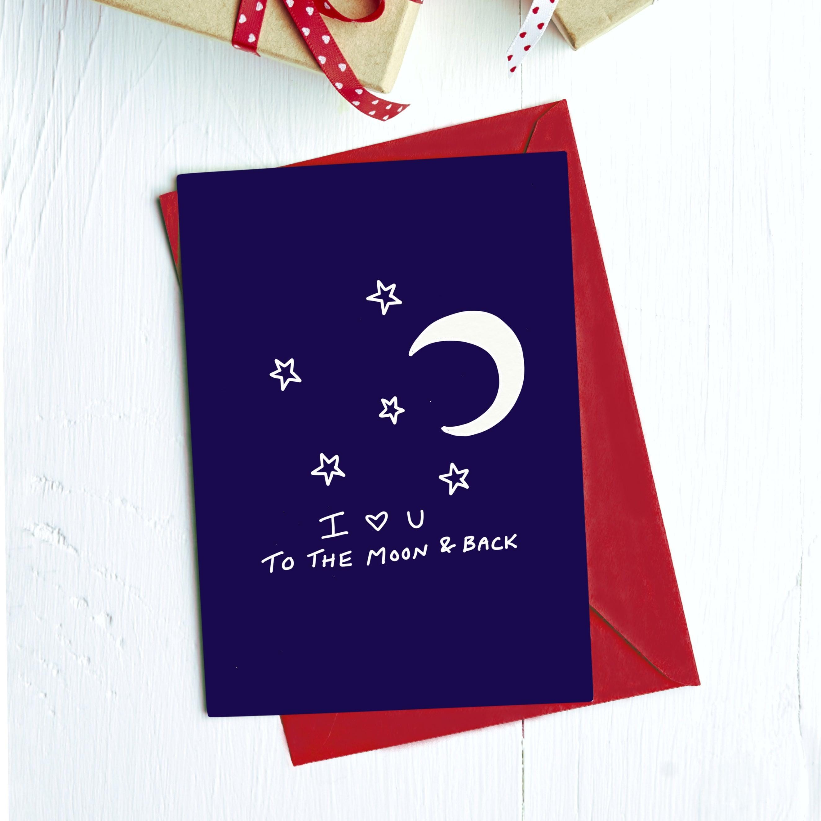  I Love U To The Moon and Back Greeting Card、mySite、elrpsem3k