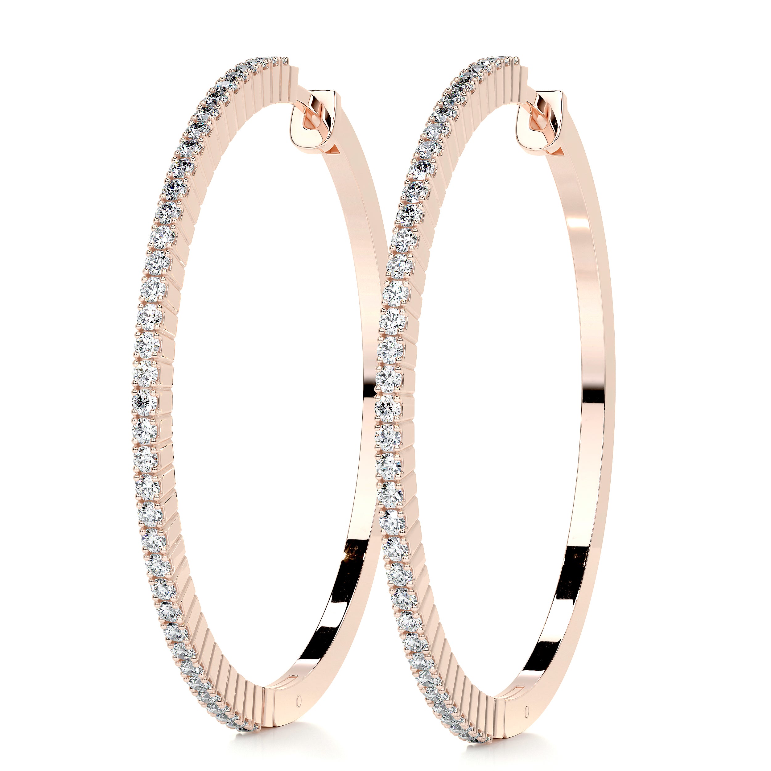 Cali Hoop Lab Grown Diamond Earrings (0.6 Carat) -14K Rose Gold、mySite、hinf8tx79