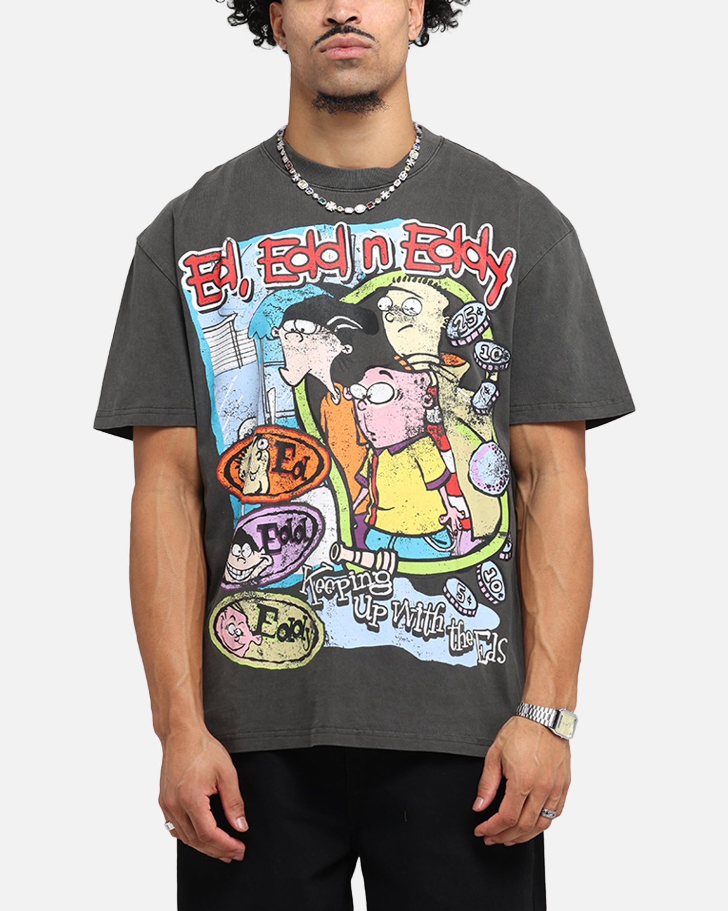 American Thrift X Cartoon Network Ed Edd N Eddy Heavy T-Shirt Black Wash、mySite、zt4zffjzw