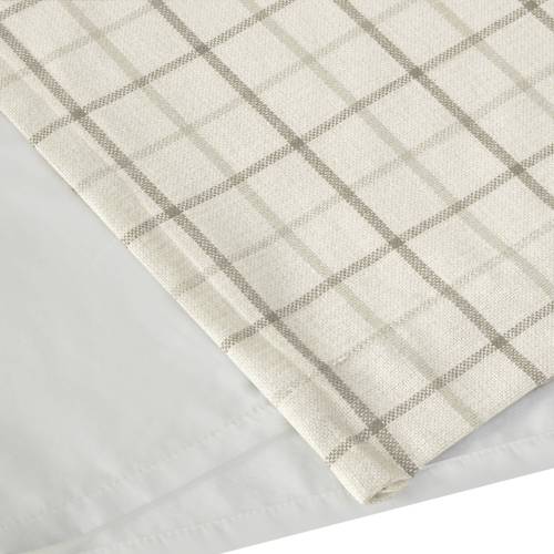 Plaid Rod Pocket and Back Tab Curtain Panel with Fleece Lining Brown 50x84"、、eastwooduniform