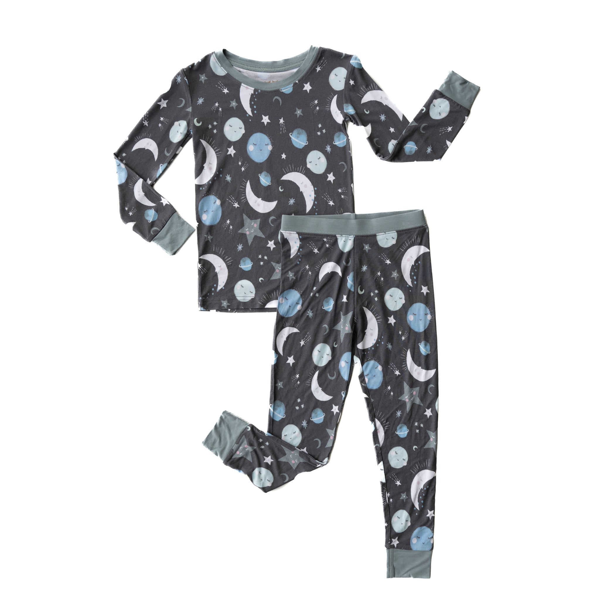 Blue To the Moon & Back Two-Piece Pajama Set、mySite、g9winljtr