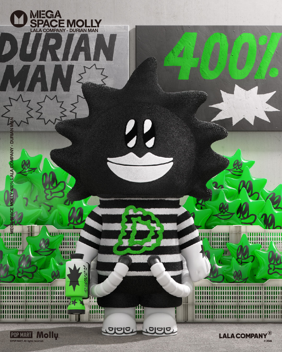  POP MART MEGA SPACE MOLLY 400% LALA COMPANY-DURIAN MAN、mySite、greenlandpopulation