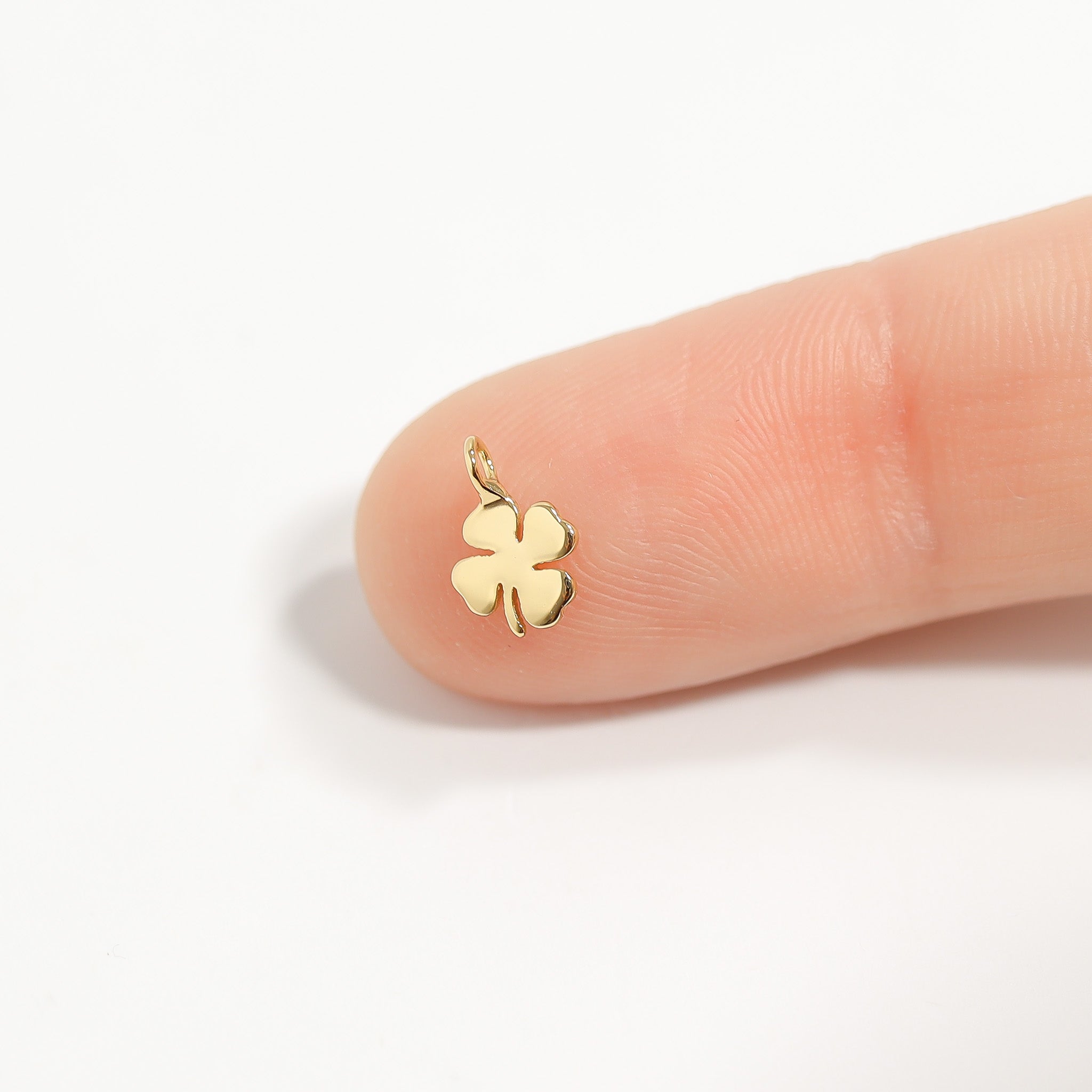 .925 Sterling Silver Four Leaf Clover Charm for Permanent Jewelry / PMJ1025、mySite、dreamappss