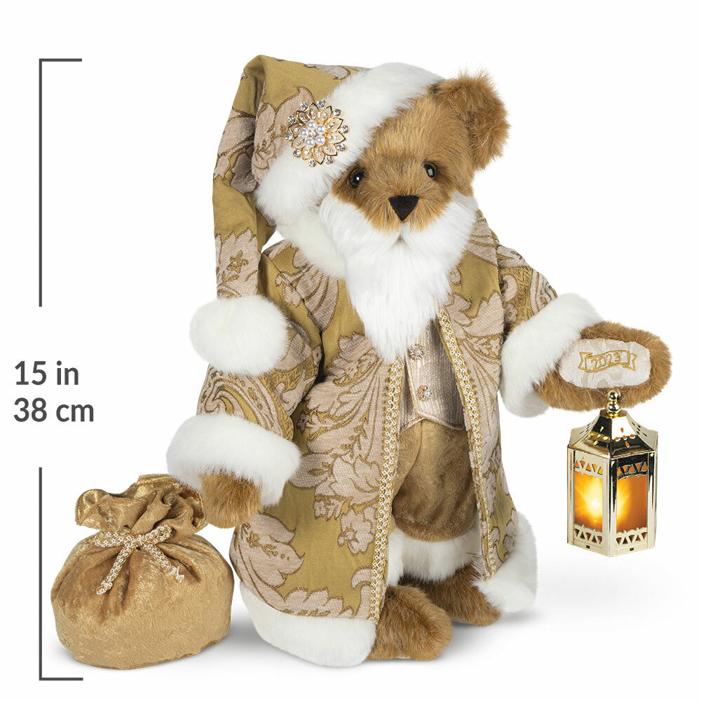 15 In. Limited Edition Gilded Christmas Santa Bear、mySite、pszhyizbm