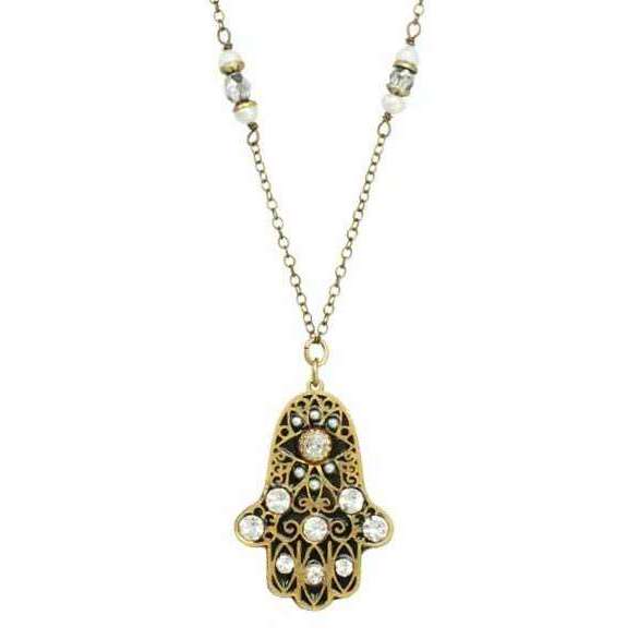 Michal Golan Black and Gold Hamsa Necklace、mySite、topwebapps
