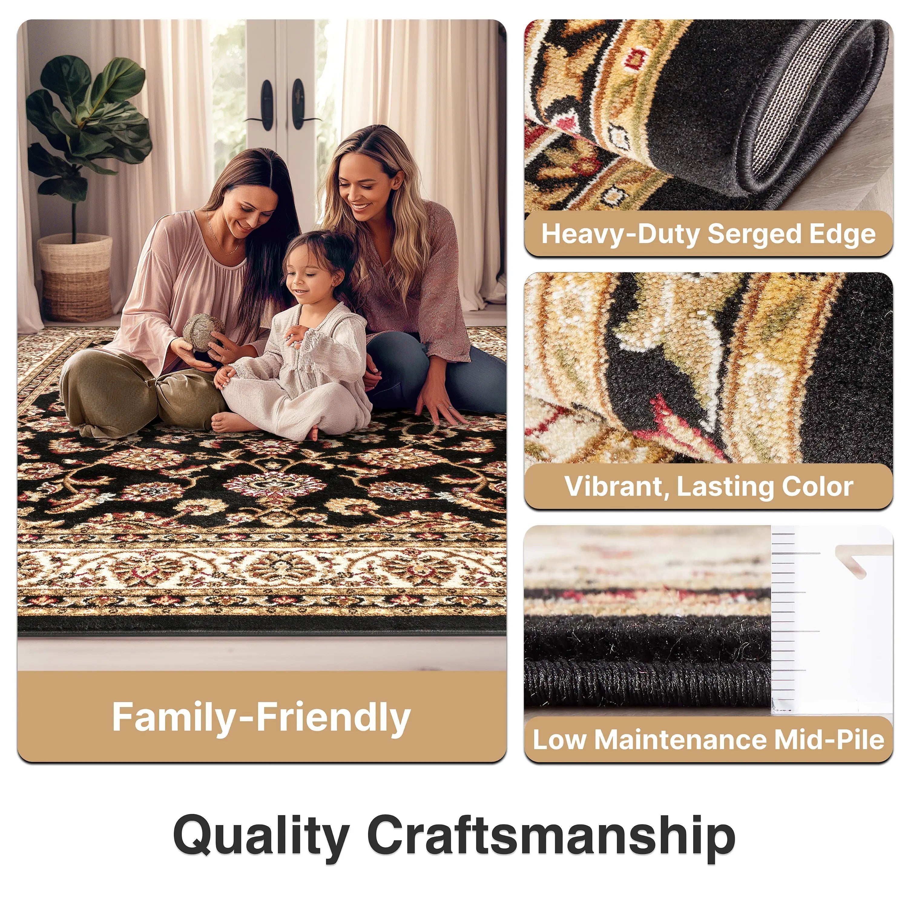 Sarouk Black Traditional Rug、mySite、gigharbornorthrealestate