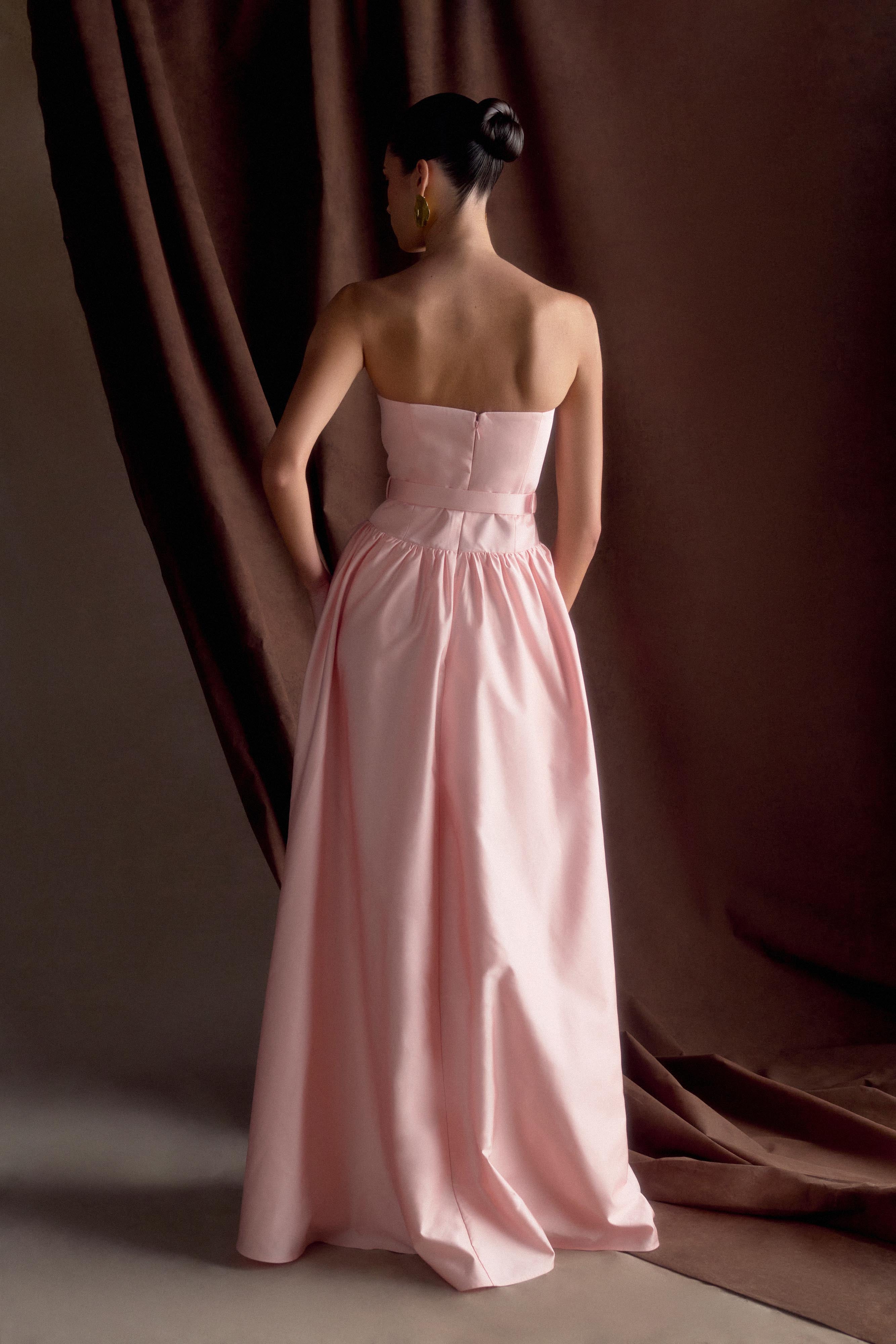 Florence Strapless Belted Maxi Dress - Baby Pink、mySite、solidvoid