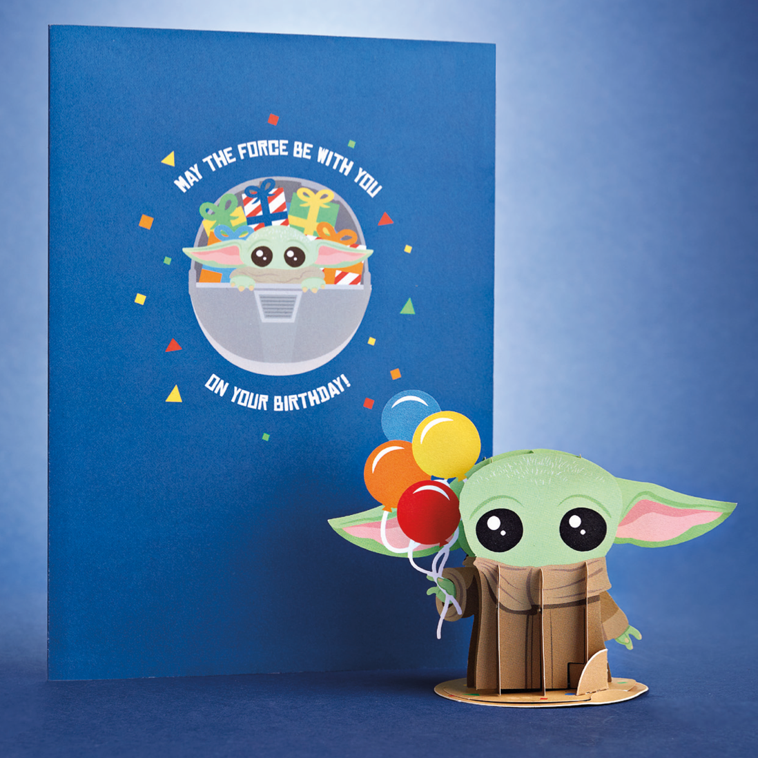Star Wars™ The Mandalorian™ Grogu™ Birthday Card with Pop-Up Gift、mySite、solidvoid